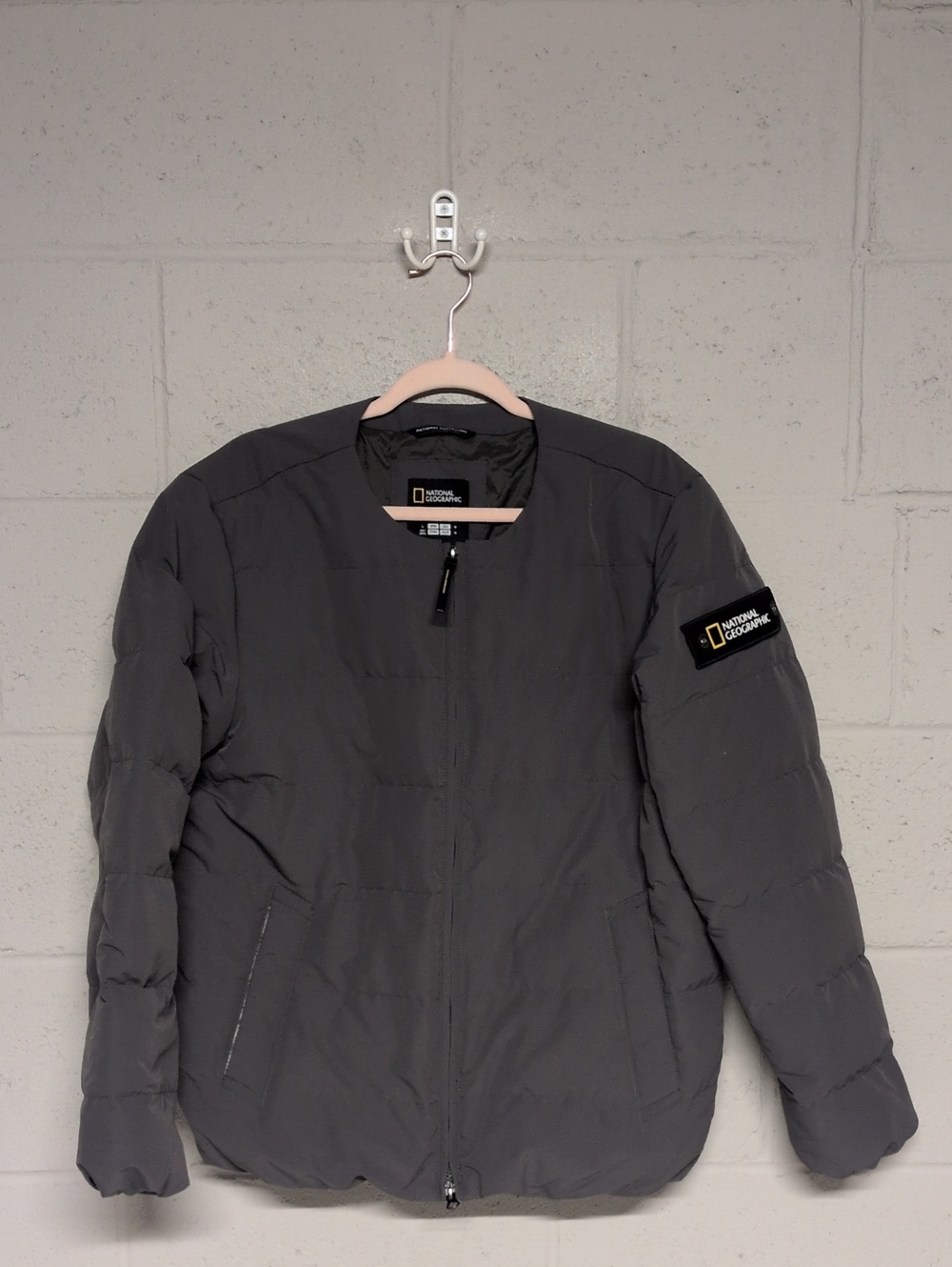 National Geographic Heron U-Neck Lightweight Down Jacket N244UDW920 Stone Grey